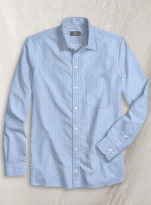 Italian Cotton Blue Stripes Shirt