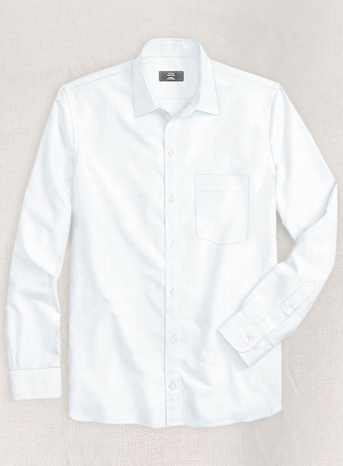 Italian Herringbone White Shirt