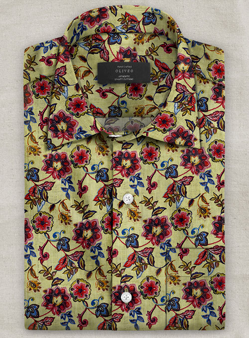 Italian Linen Omigez Shirt - Half Sleeves - Click Image to Close