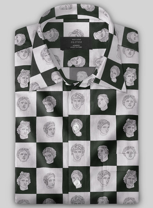 Italian Cotton Kouros Shirt - Half Sleeves - Click Image to Close