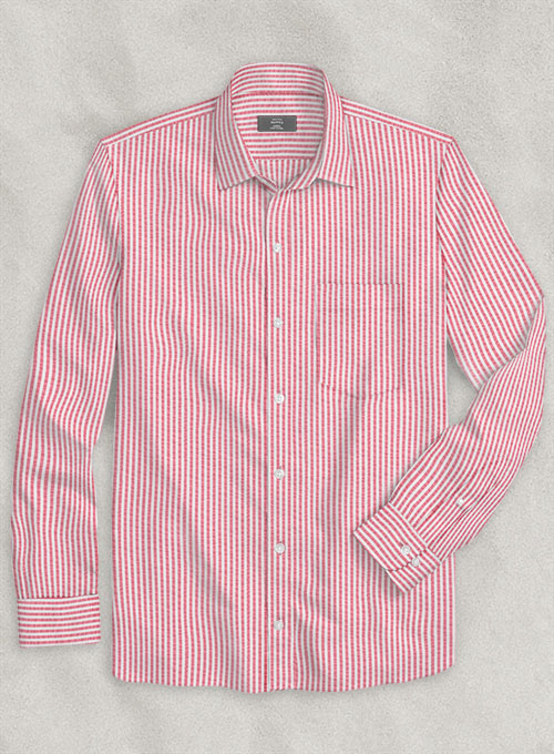 Italian Seersucker Pink Shirt