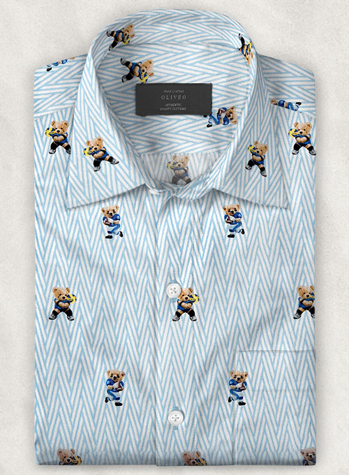 Italian Cotton Sporty Bear Shirt - Half Sleeves - Click Image to Close