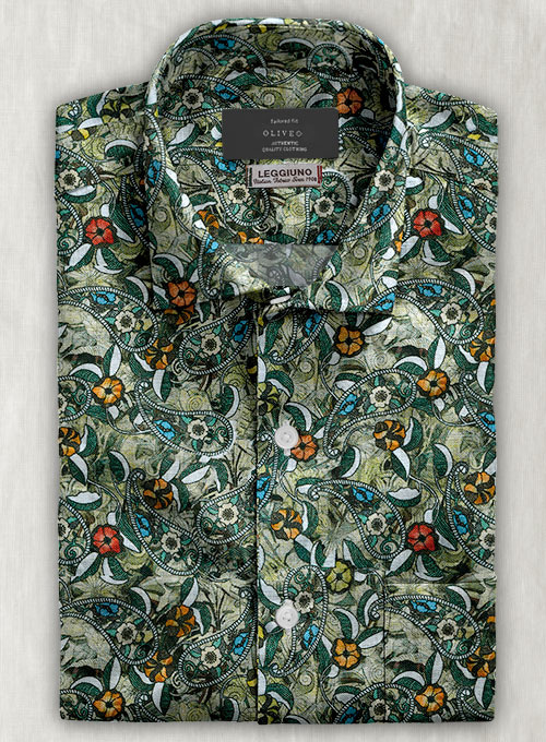 Leggiuno Linen Astide Shirt - Half Sleeves - Click Image to Close