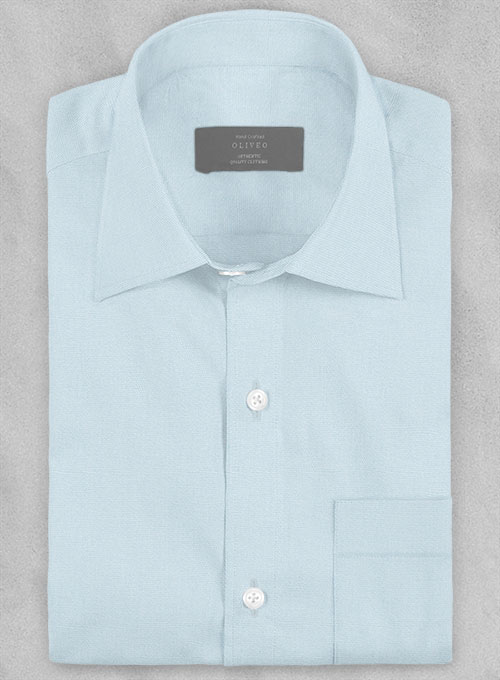 Light Blue Stretch Poplene Shirt : Made To Measure Custom Jeans For Men ...