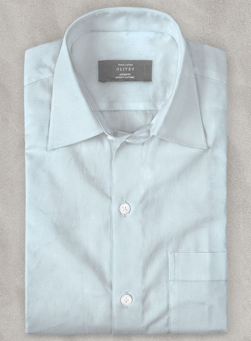Light Blue Stretch Poplene Shirt - Half Sleeves - Click Image to Close