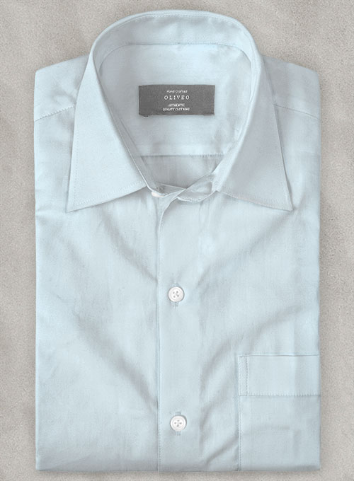 Light Blue Stretch Poplene Shirt - Half Sleeves