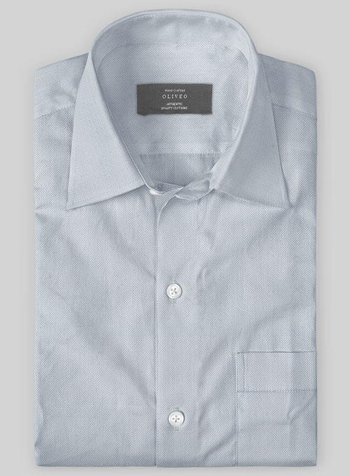 Light Gray Herringbone Cotton Shirt