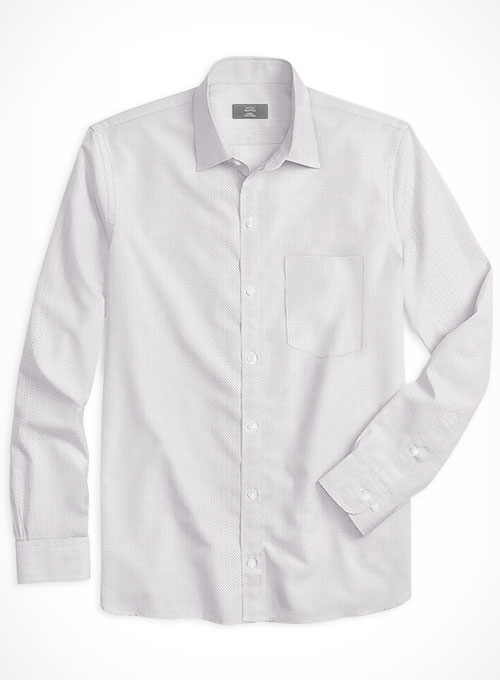 Light Gray Herringbone Cotton Shirt - Click Image to Close