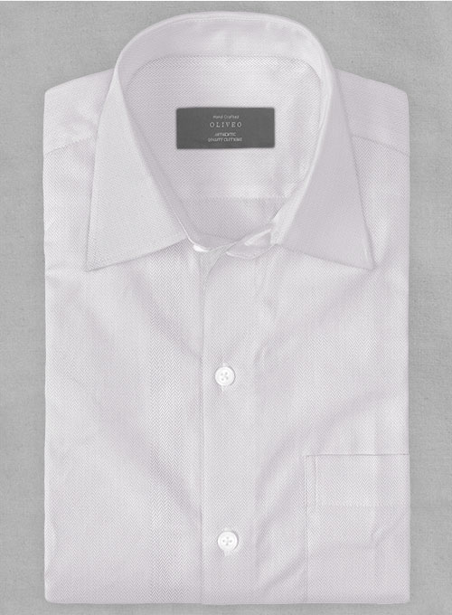 Light Gray Herringbone Cotton Shirt