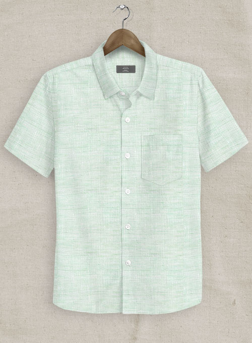 Dublin Mint Green Linen Shirt - Half Sleeves