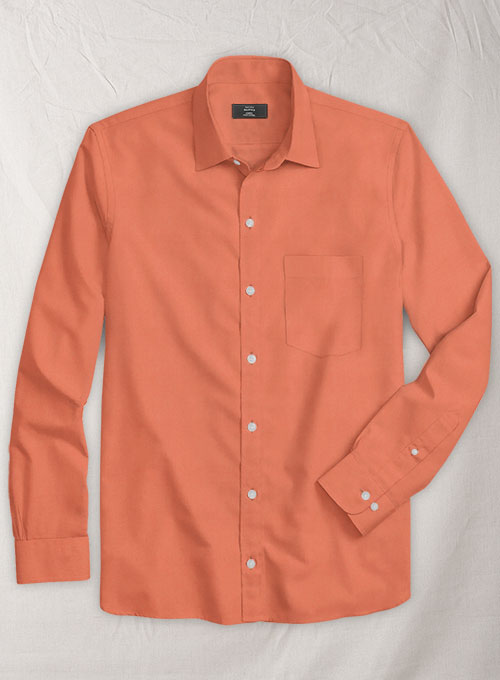 Orange Stretch Twill Shirt - Click Image to Close