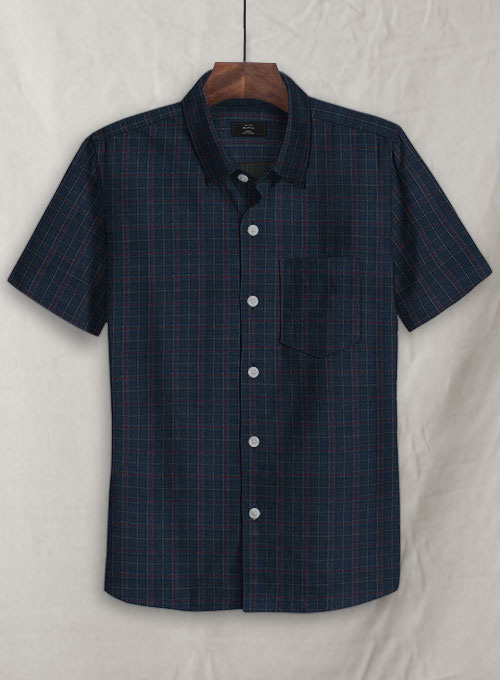 Plaid Corduroy Shirt - Half Sleeves