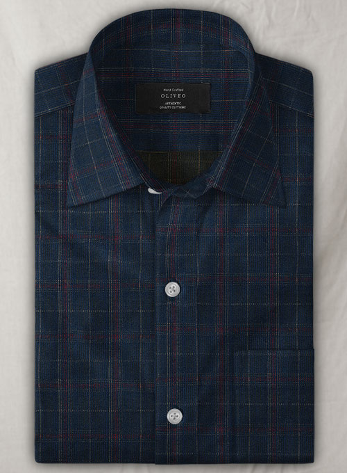 Plaid Corduroy Shirt - Half Sleeves : Made To Measure Custom Jeans