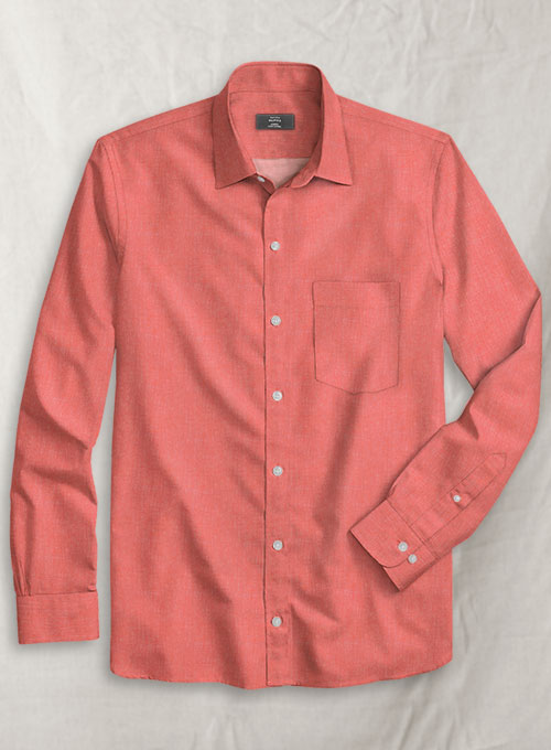 Red Luxury Twill Shirt - Full Sleeves