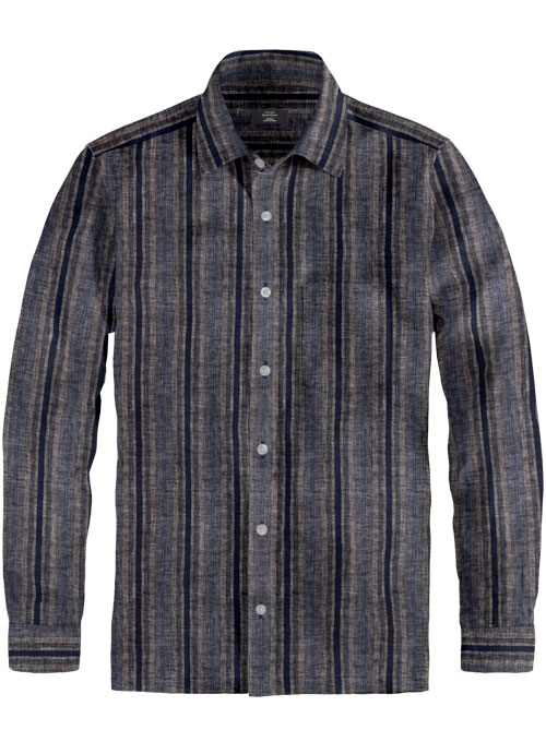 Roman Blue Riveria Linen Shirt - Full Sleeves