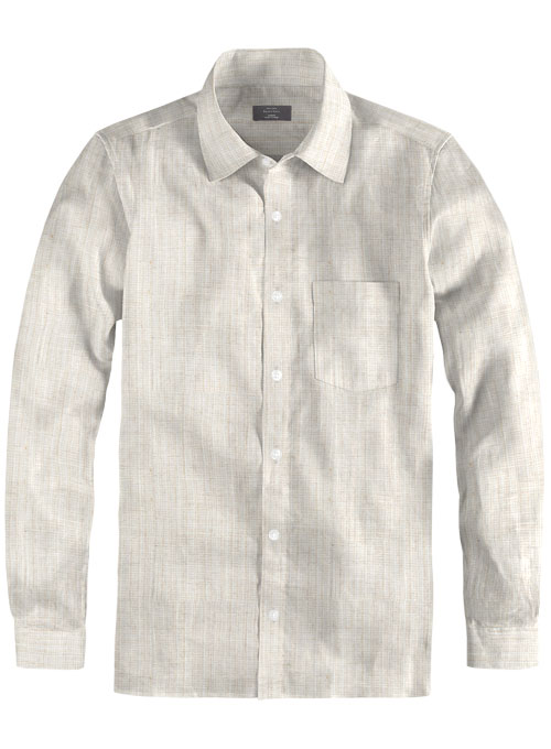 Roman Freddo Beige Linen Shirt - Full Sleeves