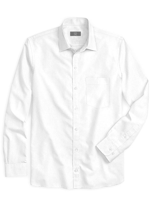 Royal Twill White Cotton Shirt - Full Sleeves