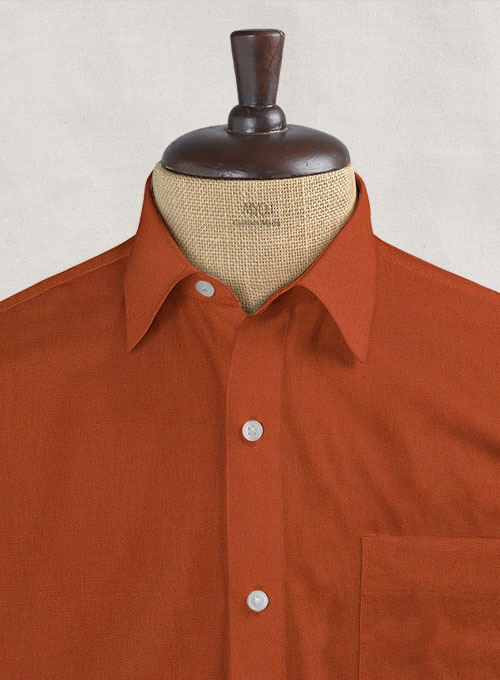 Rust Stretch Poplene Shirt - Half Sleeves