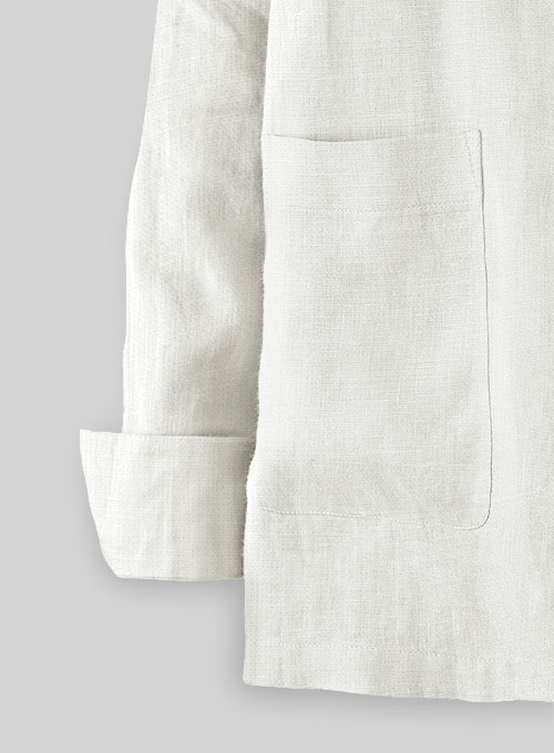 Safari Pure Natural Linen Overshirt - Full Sleeves