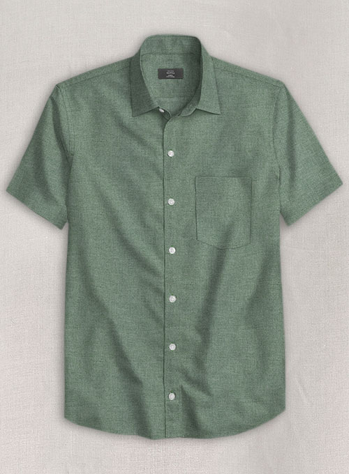 Sage Green Flannel Shirt - Half Sleeves