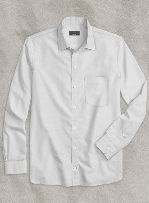 Silver Gray Stretch Poplene Shirt - Click Image to Close