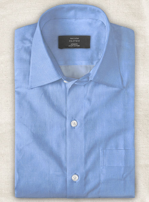 Sky Blue Luxury Twill  Shirt- Half Sleeves