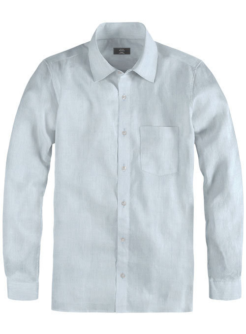 Sky Blue Reversible Twill Shirt - Full Sleeves