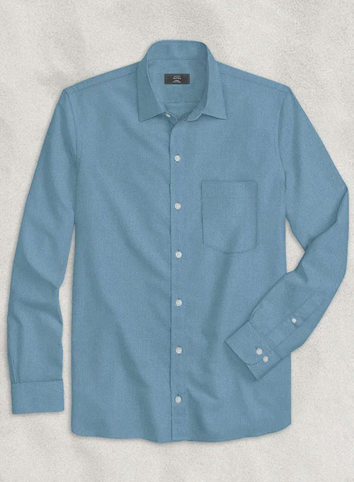 Azure Blue Stretch Poplene Shirt