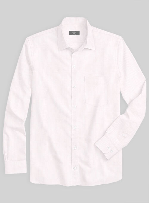 Soft Pink Herringbone Cotton Shirt