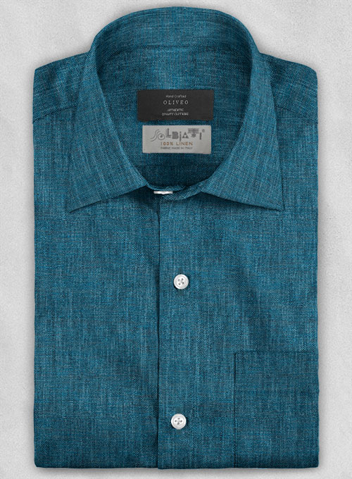 Solbiati Bali Blue Linen Shirt