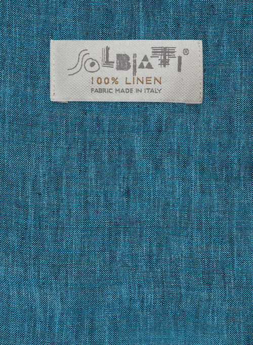 Solbiati Bali Blue Linen Shirt - Half Sleeves - Click Image to Close
