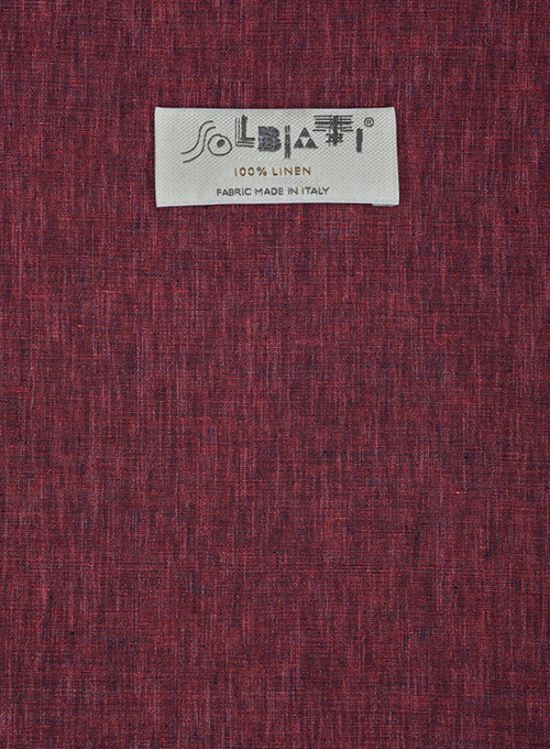 Solbiati Maroon Linen Shirt - Half Sleeves - Click Image to Close