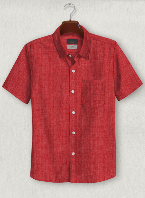 Solbiati Red Linen Shirt - Half Sleeves