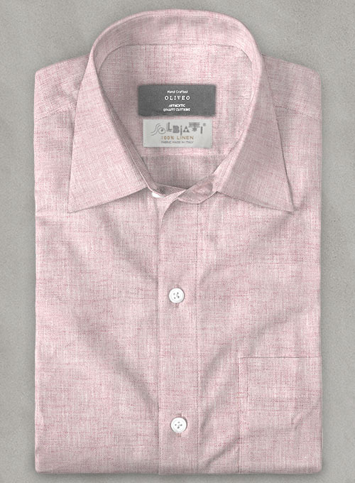 Solbiati Slate Pink Linen Shirt - Half Sleeves
