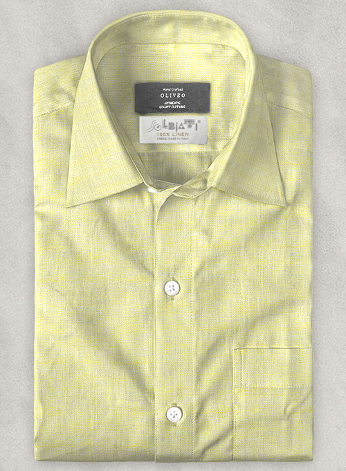 Solbiati Lemon Linen Shirt - Half Sleeves