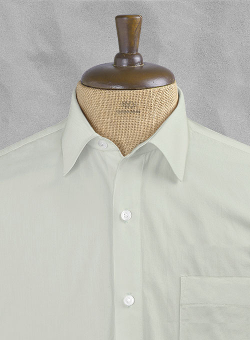 Spring Beige Stretch Poplene Shirt - Half Sleeves