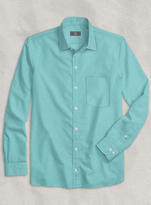 Teal Blue Stretch Poplene Shirt - Click Image to Close