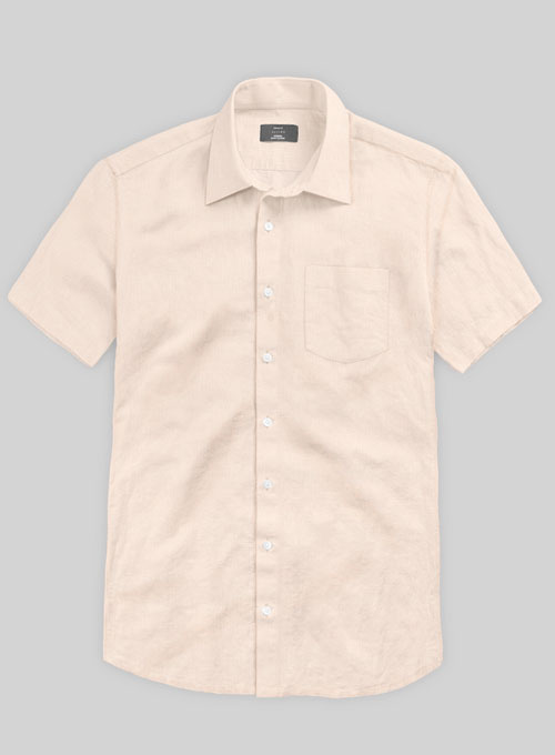 Washed Pale Pink Cotton Linen Shirt