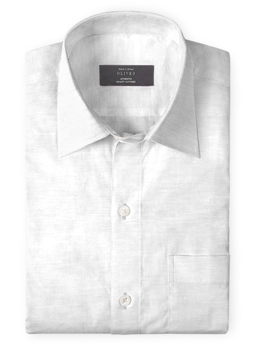 White Cotton Linen shirt - Full Sleeves