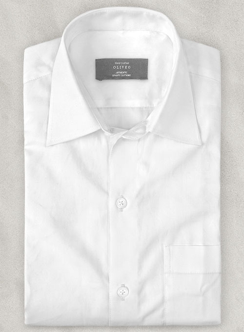 White Stretch Poplene Shirt - Half Sleeves