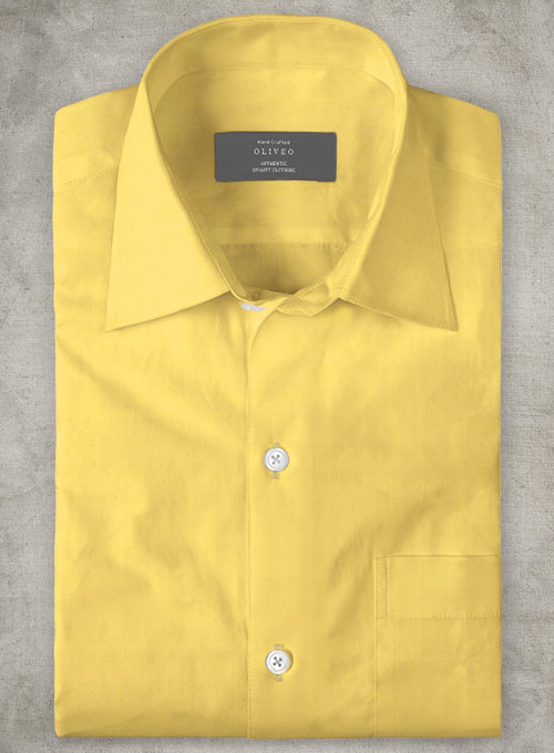 Yellow Stretch Twill Shirt - Half Sleeves - Click Image to Close