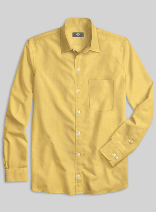 Yellow Stretch Twill Shirt - Click Image to Close