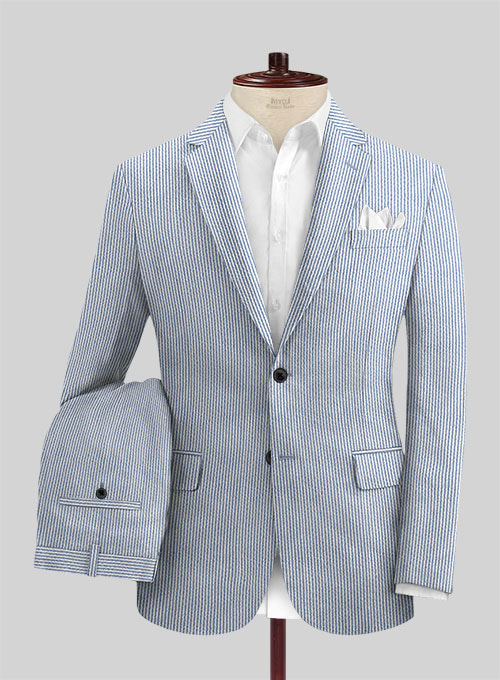 Solbiati Light Blue Seersucker Suit