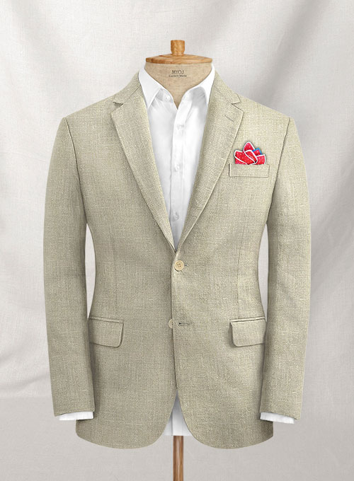 Aura Beige Pure Linen Suit
