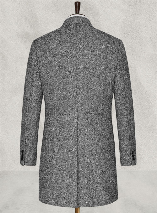 Basket Weave Gray Tweed Overcoat