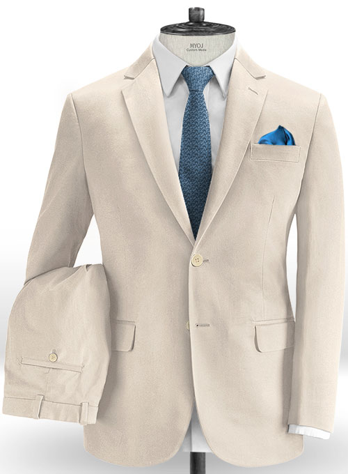 Beige Stretch Chino Suit