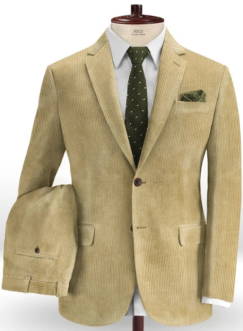 Beige Thick Corduroy Suit