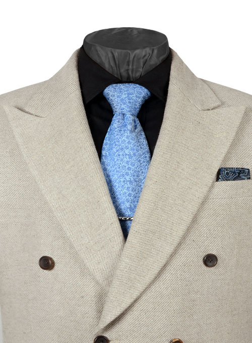 Musto Beige Twill Tweed Overcoat