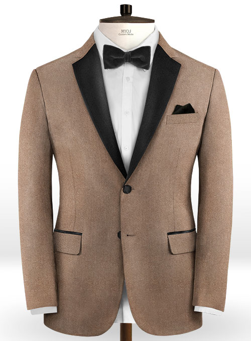 Beige Velvet Tuxedo Suit
