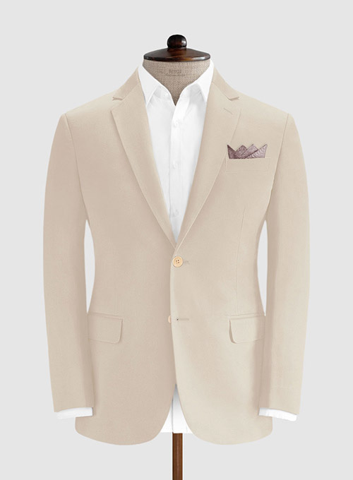 Beige Cotton Power Stretch Chino Suit